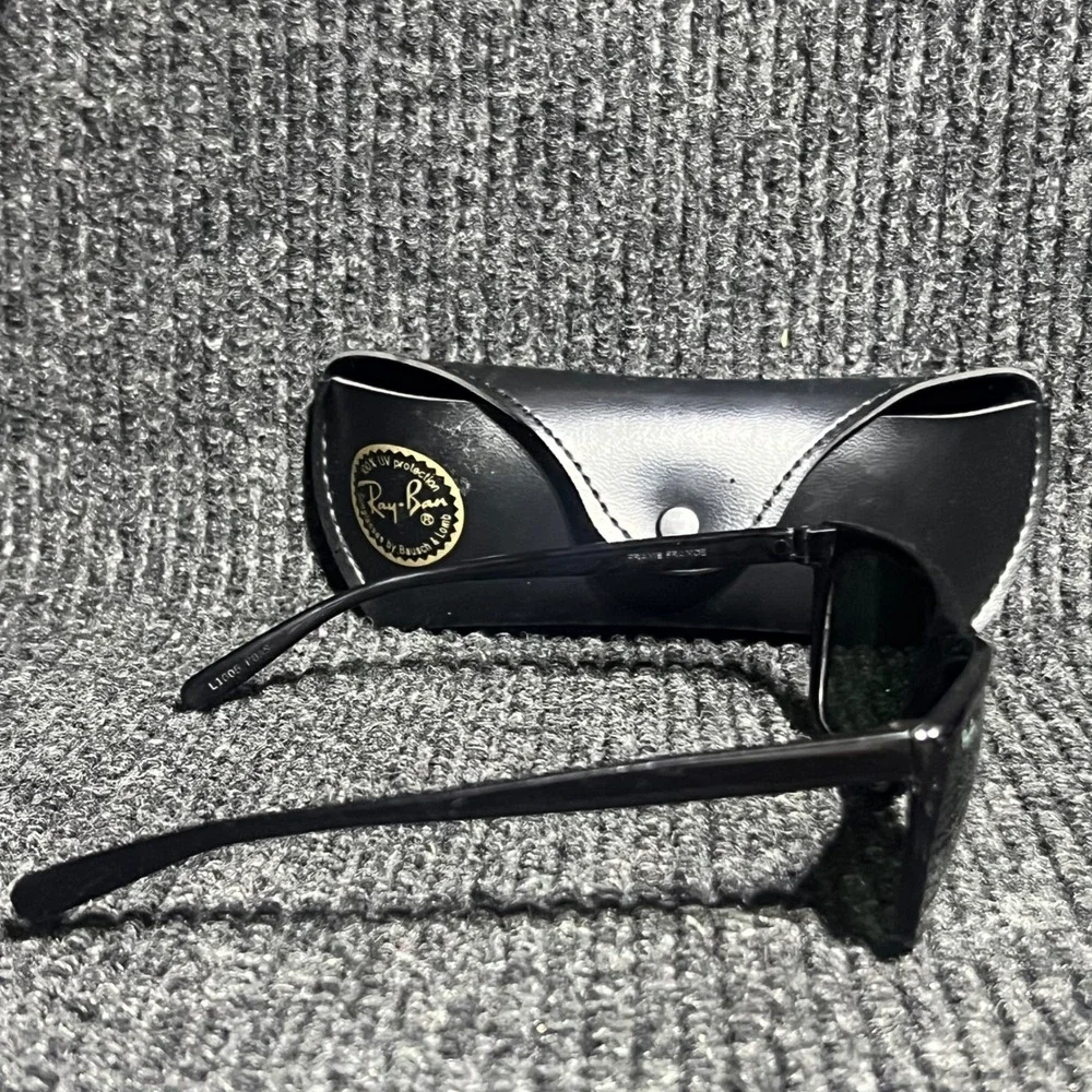 Vintage Ray Ban Sunglasses Men OS Black L1605 PQAS Bausch & Lomb Frame France